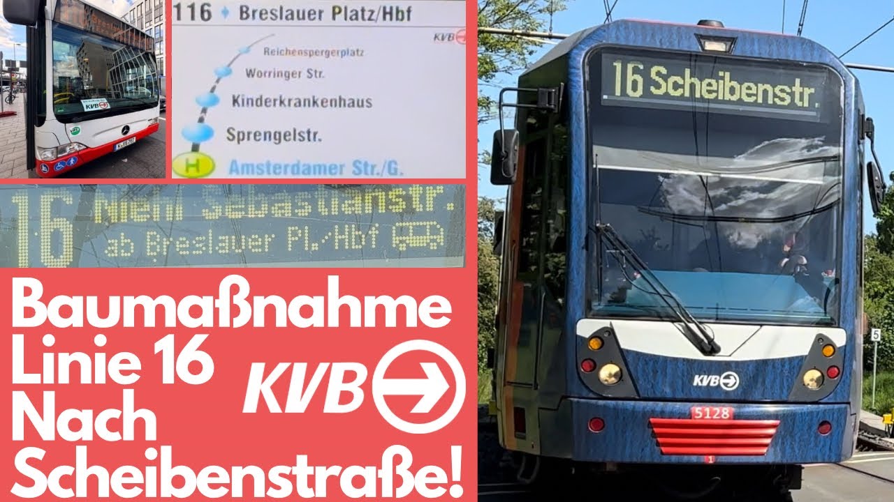 [KVB] Linie 16 nach Scheibenstr. | Baumaßnahme in Niehl | (Stadtbahn Köln)