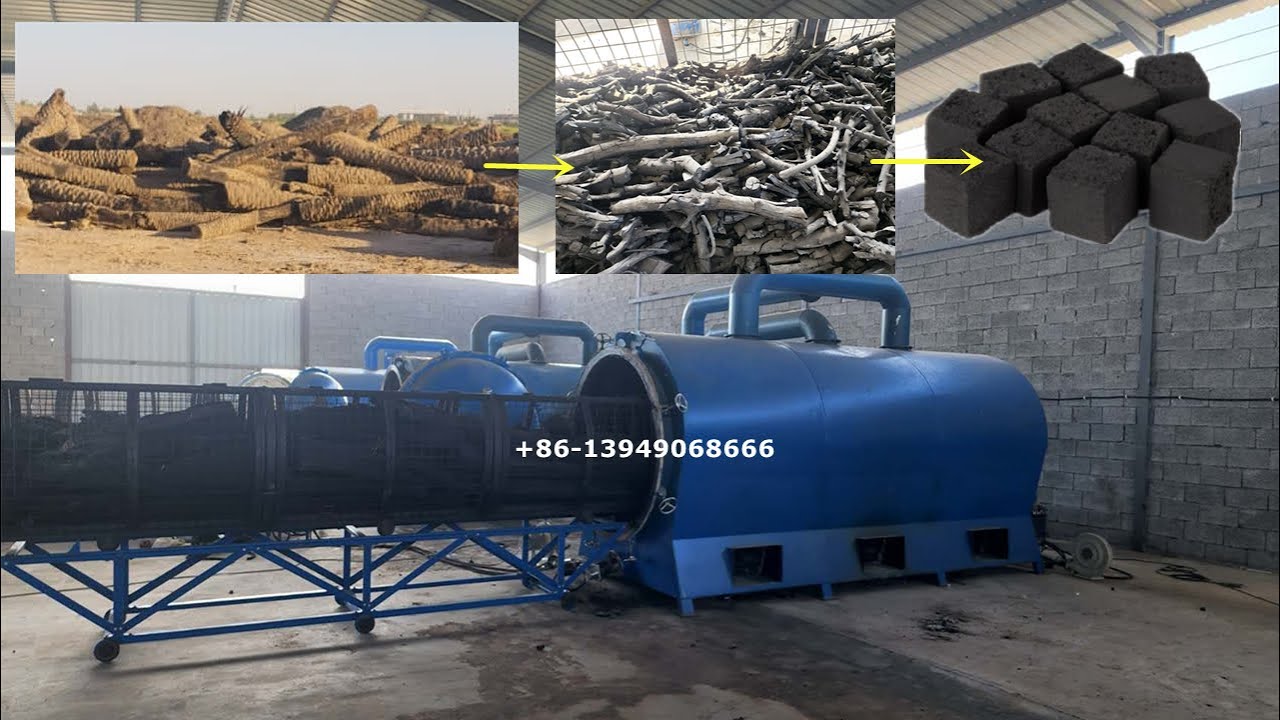 How to use Palm Waste to produce charcoal? Full Complete Shisha charcoal production line