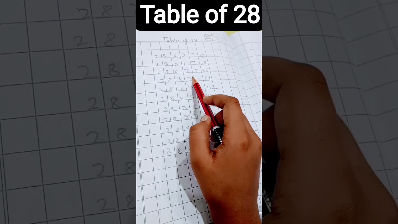 Table of 28 subscribe to learn Tables 