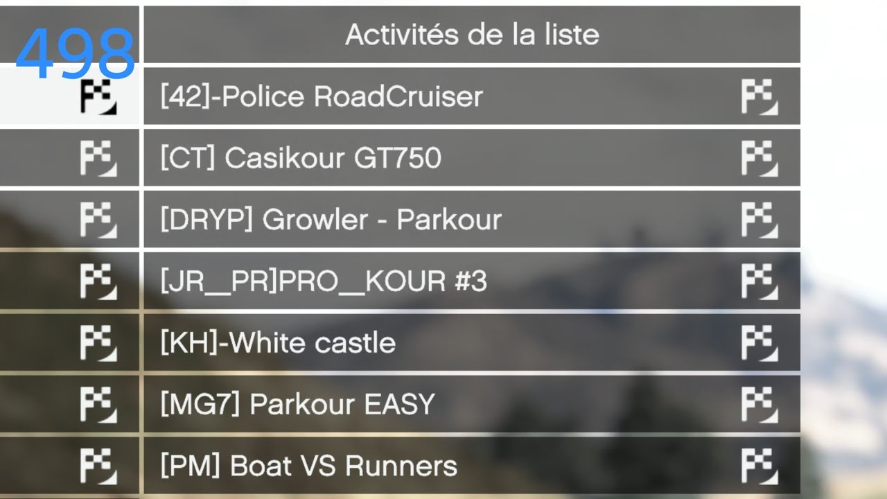 LISTE GTA ONLINE PS5