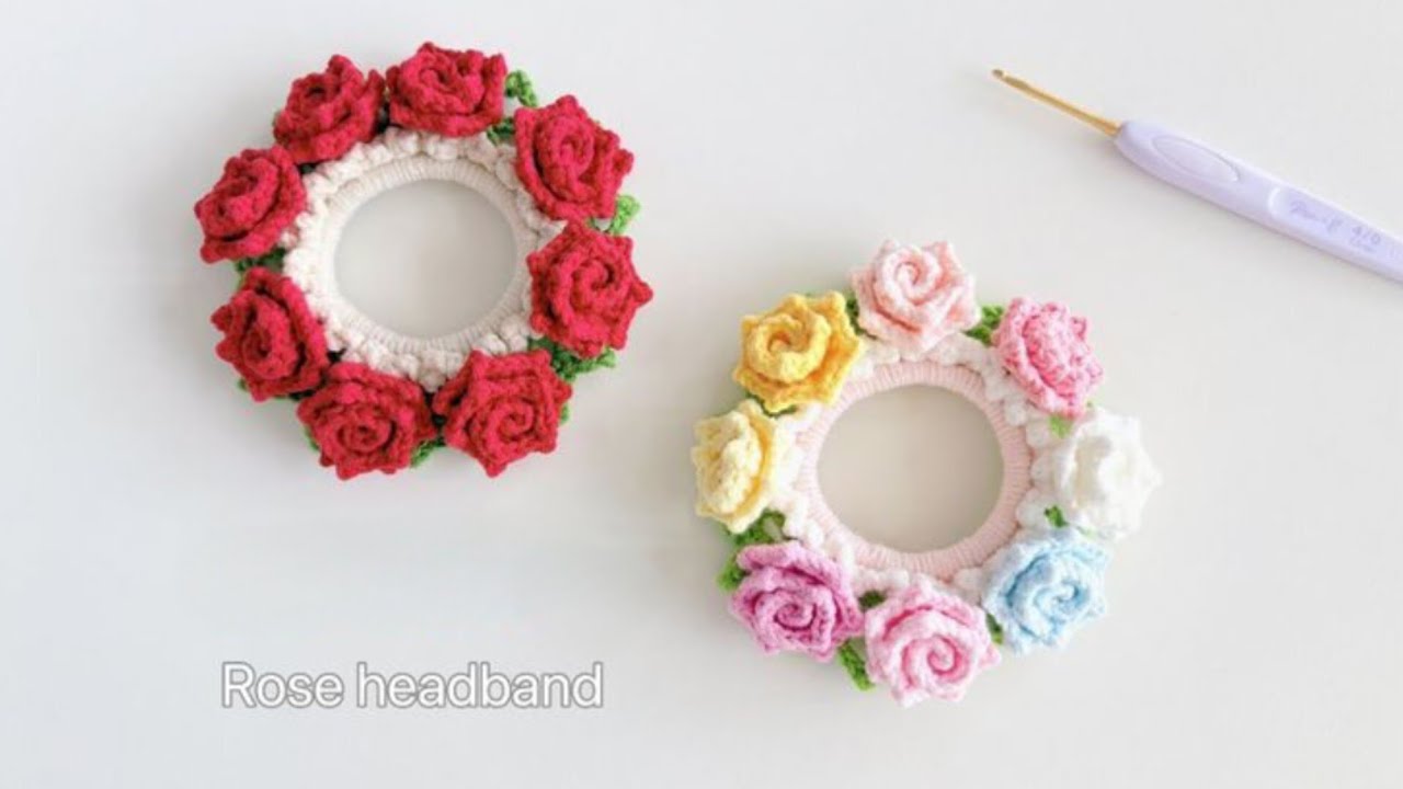 How to Crochet a Rose Scrunchie  ll Easy Hair Accessory Tutorial 🧶✨ll