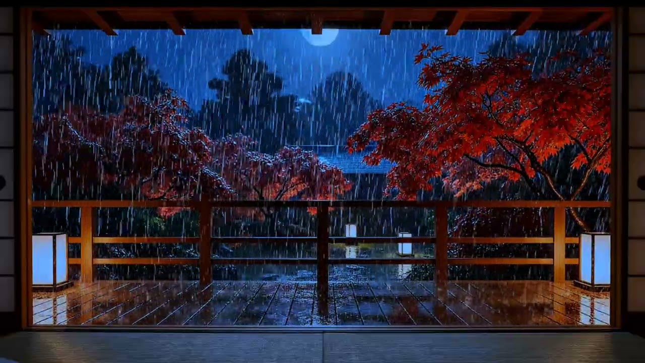 Heavy Rain With Thunder at Night ⚡ Rain Sounds for Deep Sleep | Relaxing Storm Ambience | ASMR 08
