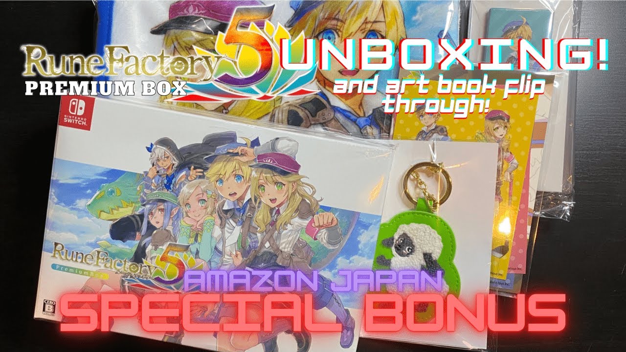 Rune Factory 5 Premium Box Unboxing with Amazon Japan Bonuses