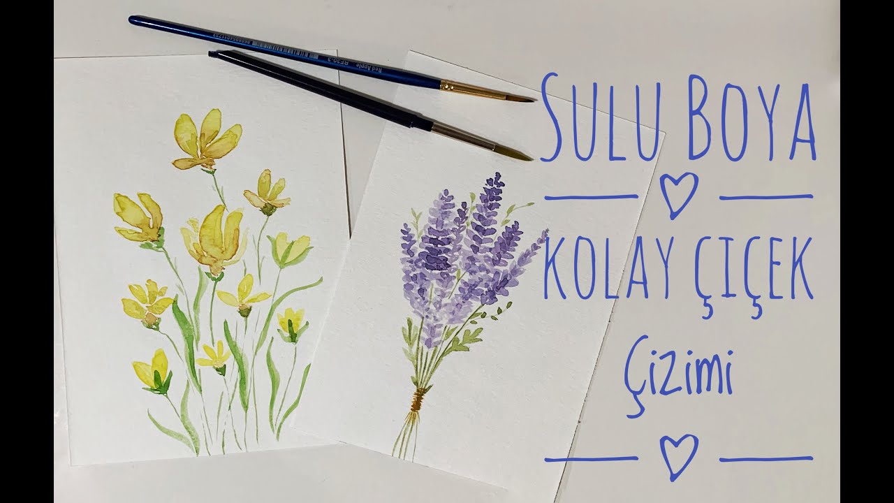 SULU BOYA | Kolay Çiçek Çizimi