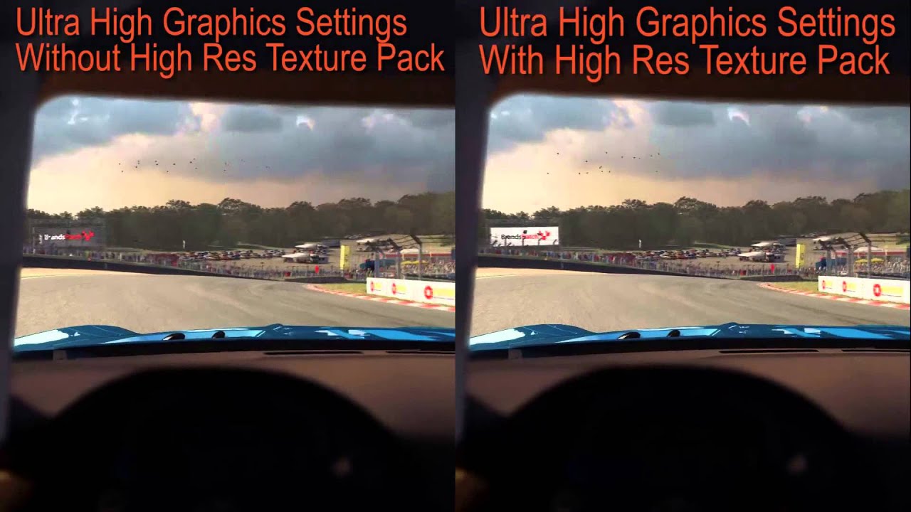 GRID Autosport — High Res Texture Pack Graphic Comparison