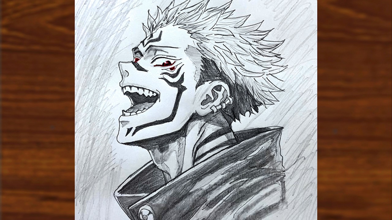 Detailed Ryomen Sukuna Pencil Sketch | King of Curses Evil Smile | Jujutsu Kaisen Drawing