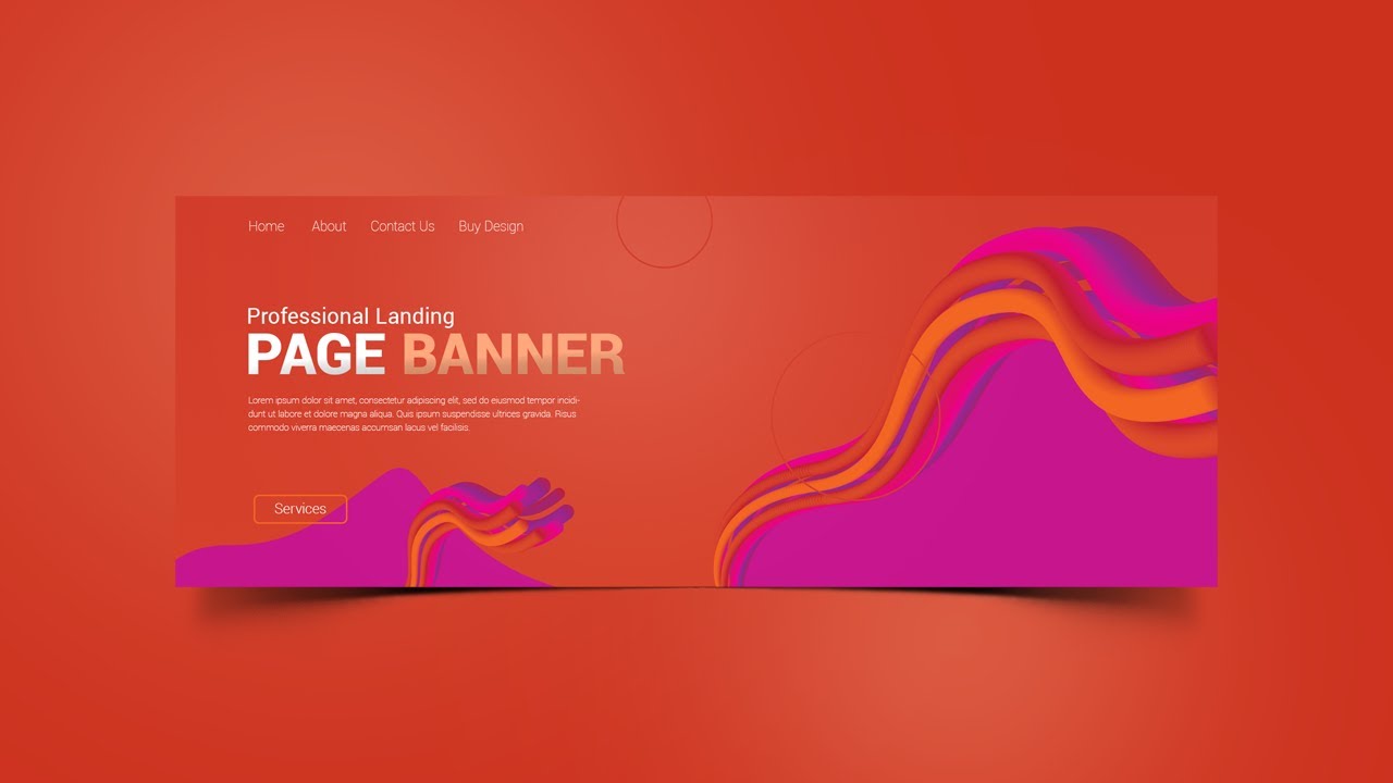 How to Make Creative landing page Design | Adobe Photoshop Tutorial