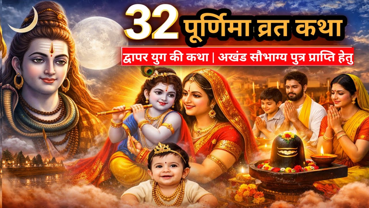 32 Purnima vrat katha | पुर्णिमा व्रत कथा | पुर्णिमा की कथा | अखंड सौभाग्य पुत्र प्राप्ति हेतु 