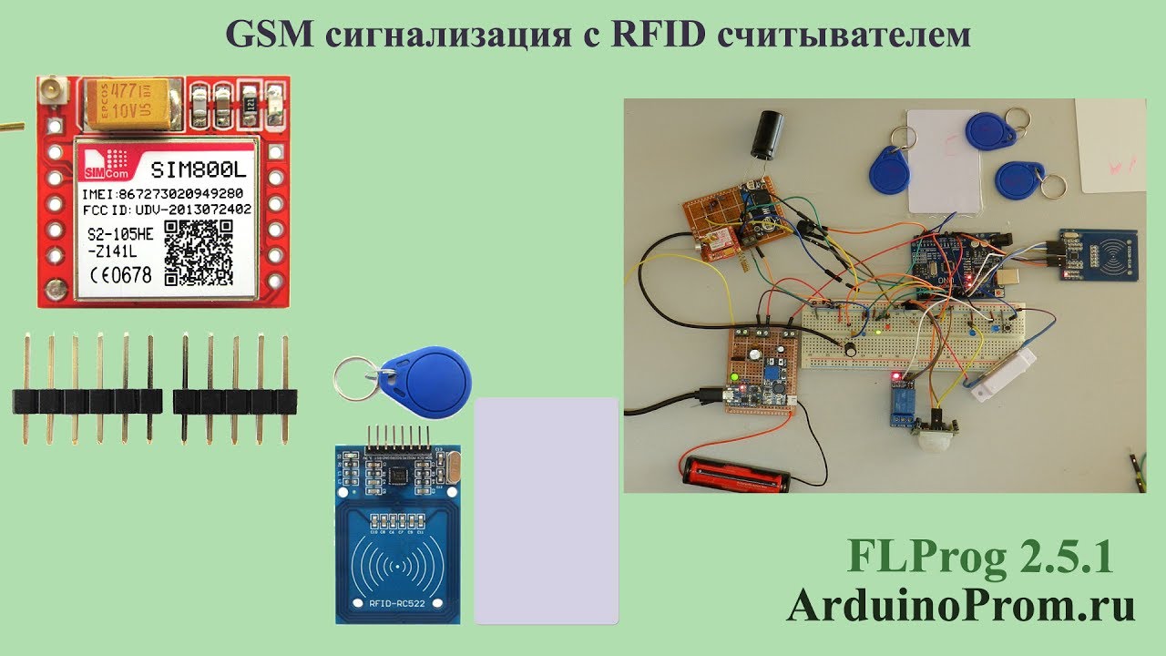 GSM сигнализация с RFID считывателем