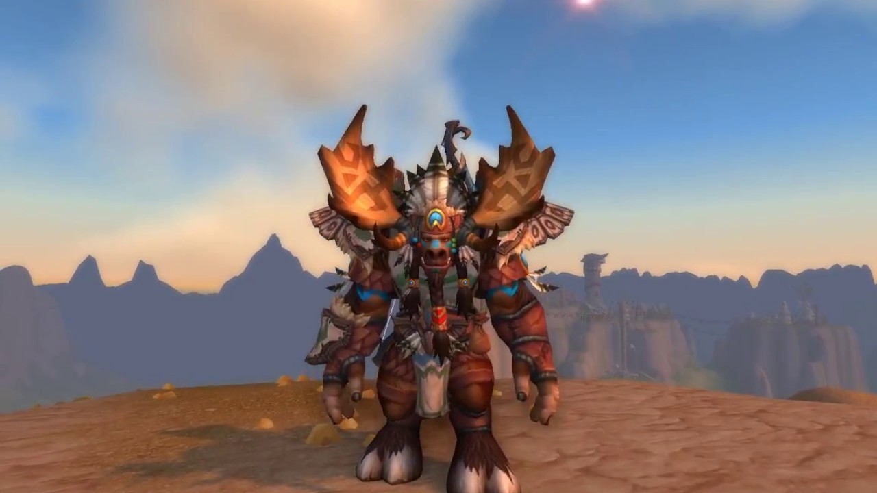 Highmountain Tauren heritage armor, in game preview