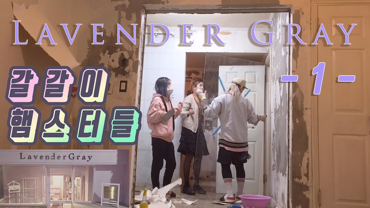 홍대 라벤더그레이 공사 1편: 갈갈이 햄스터들 Opening Lavender Gray store in Hongdae 1