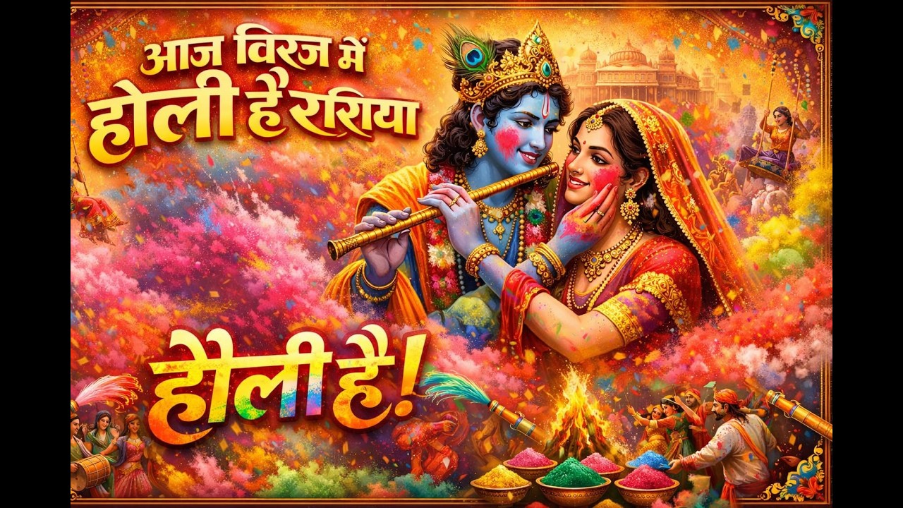 #video  Aaj Biraj Mein Hori Re Rasiya   Krishna Bhajan  आज बिरज में होरी रे रसिया 2026  #holibhajan