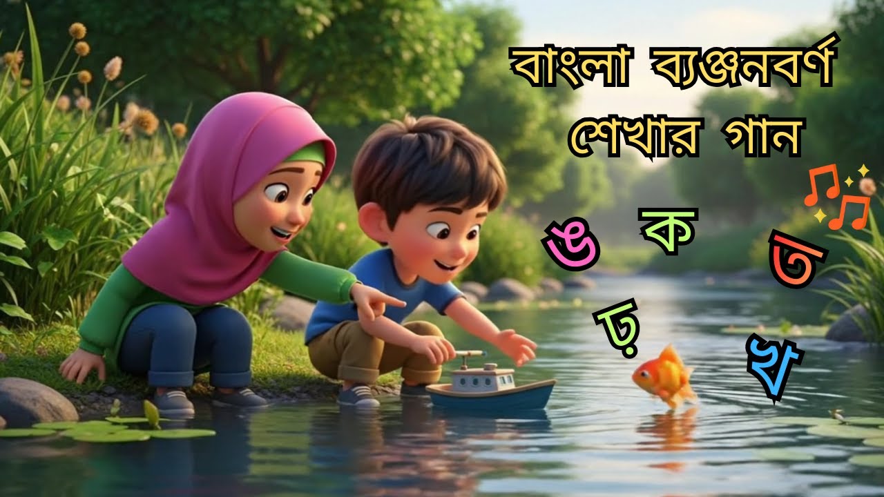 ক খ গ ঘ গানের তালে | Bangla Banjonborno Song for Kids | Alphabet Learning