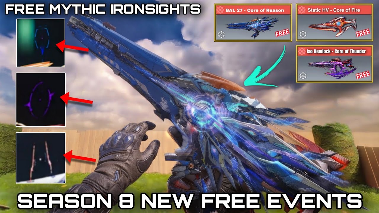 SEASON 8 LEAKS | FREE MYTHIC WEAPONS | Free Mythic Static +ISO HEMLOCK & BAL27 IRONSIGHTS CODM 2026