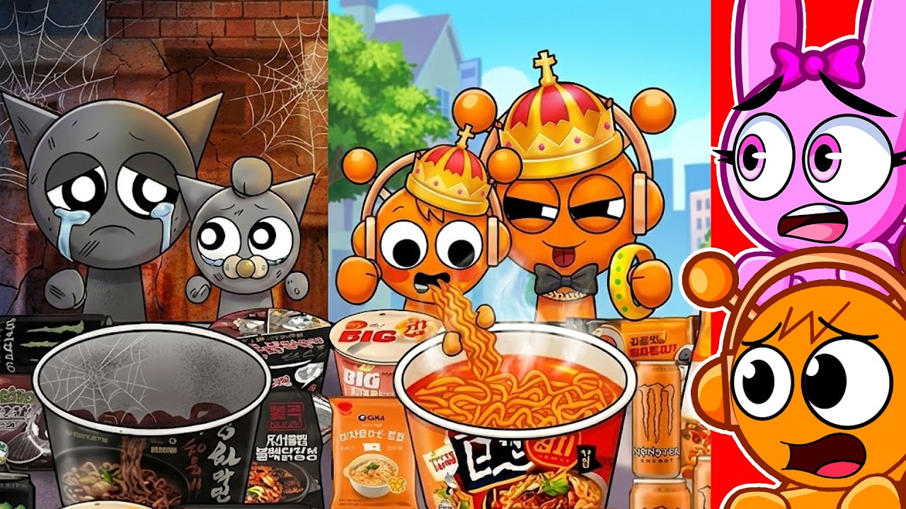 ¡Increíble! Los Sprunki bebés comen junto a sus papás 👶🍽️