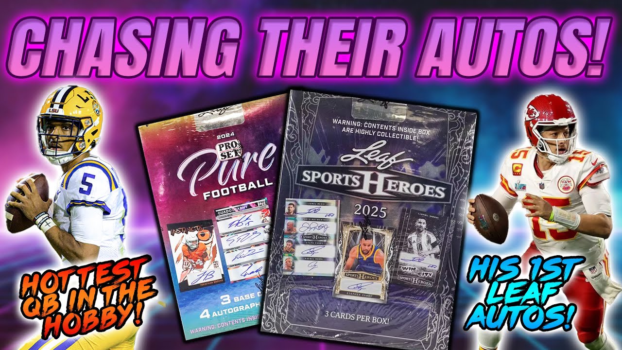 CHASING JAYDEN & MAHOMES AUTOS! | 2024 Leaf Pro Set Pure & 2025 Sports Heroes Review