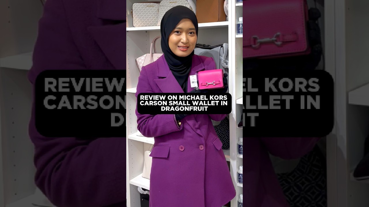 Review on Michael Kors Carson Small Flap Pebbled Leather Wallet in Dragonfruit