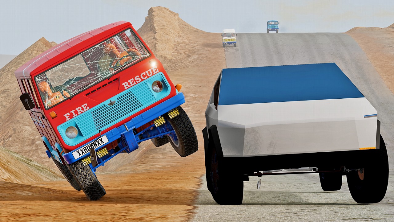 Cars vs Cybertruck #10 - BeamNG Drive | xxbdmnxx