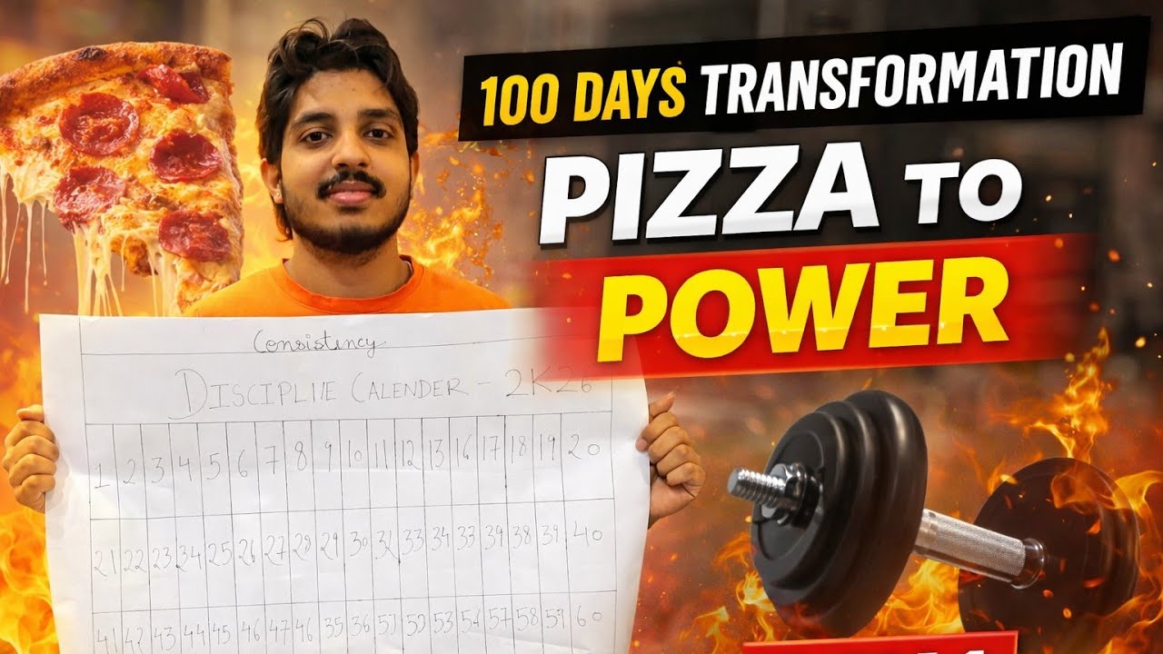 100 Days Transformation: Pizza To Power 💪 | Day 1 (No Excuses)