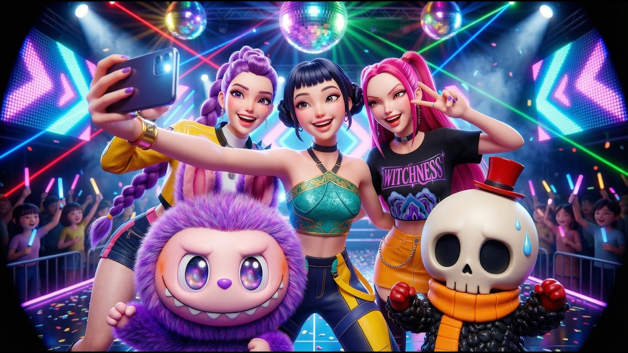 Labubu vs. Rumi, Mira & Zoey: Epic Room Battle! ⚔️🟣