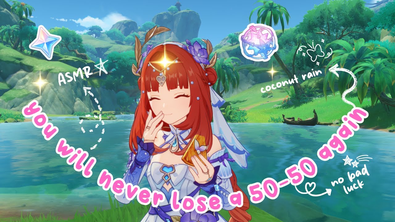 ASMR | You Will Never Lose a 50/50 At Genshin Impact Again 🌟 + Coconut Rain & Plucking Sounds 🥥🎀