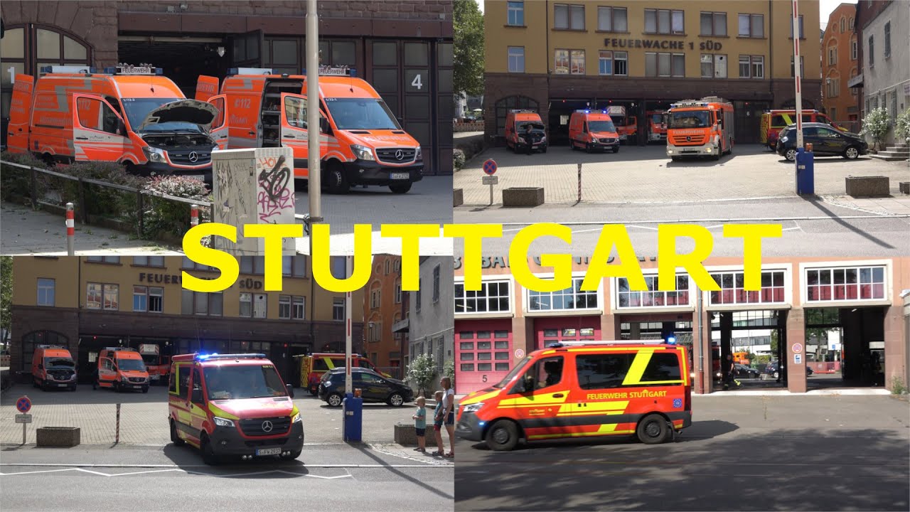 [KEF-T mit PANNE] Einsatzfahrten der FEUERWEHR STUTTGART WACHEN 1&3