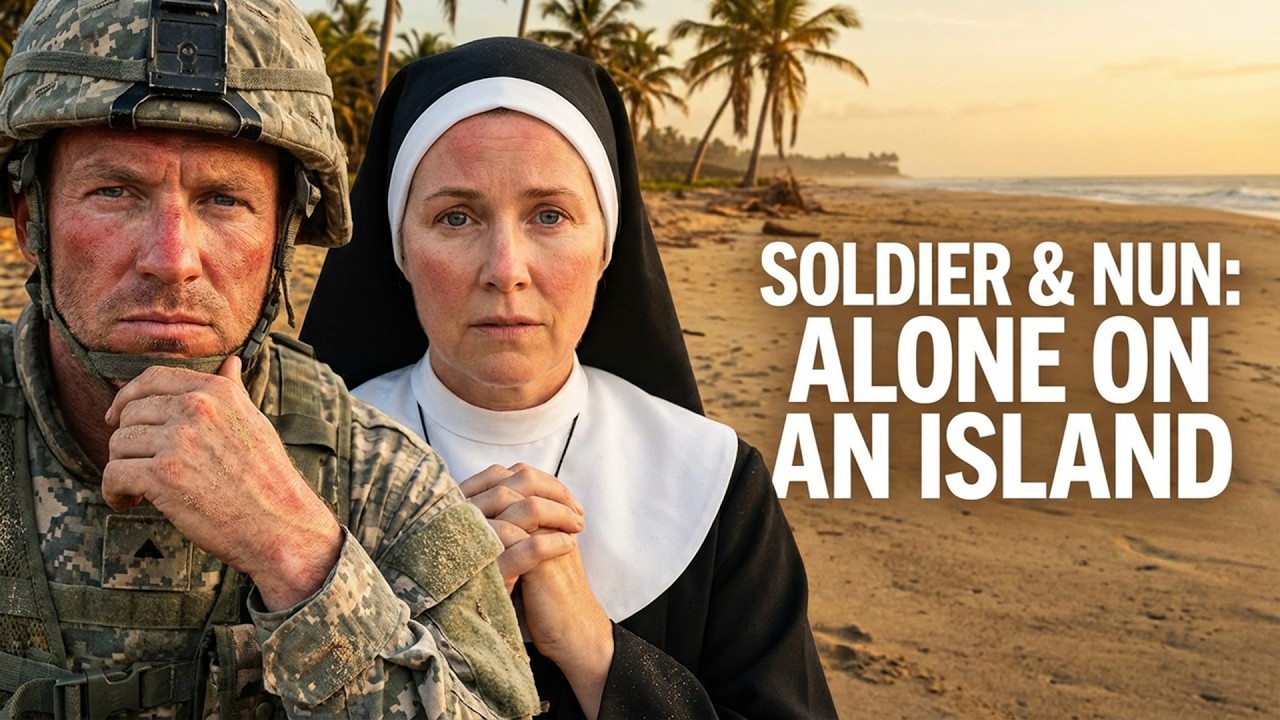 A Soldier and a Nun Stuck Alone on a Deserted Island.