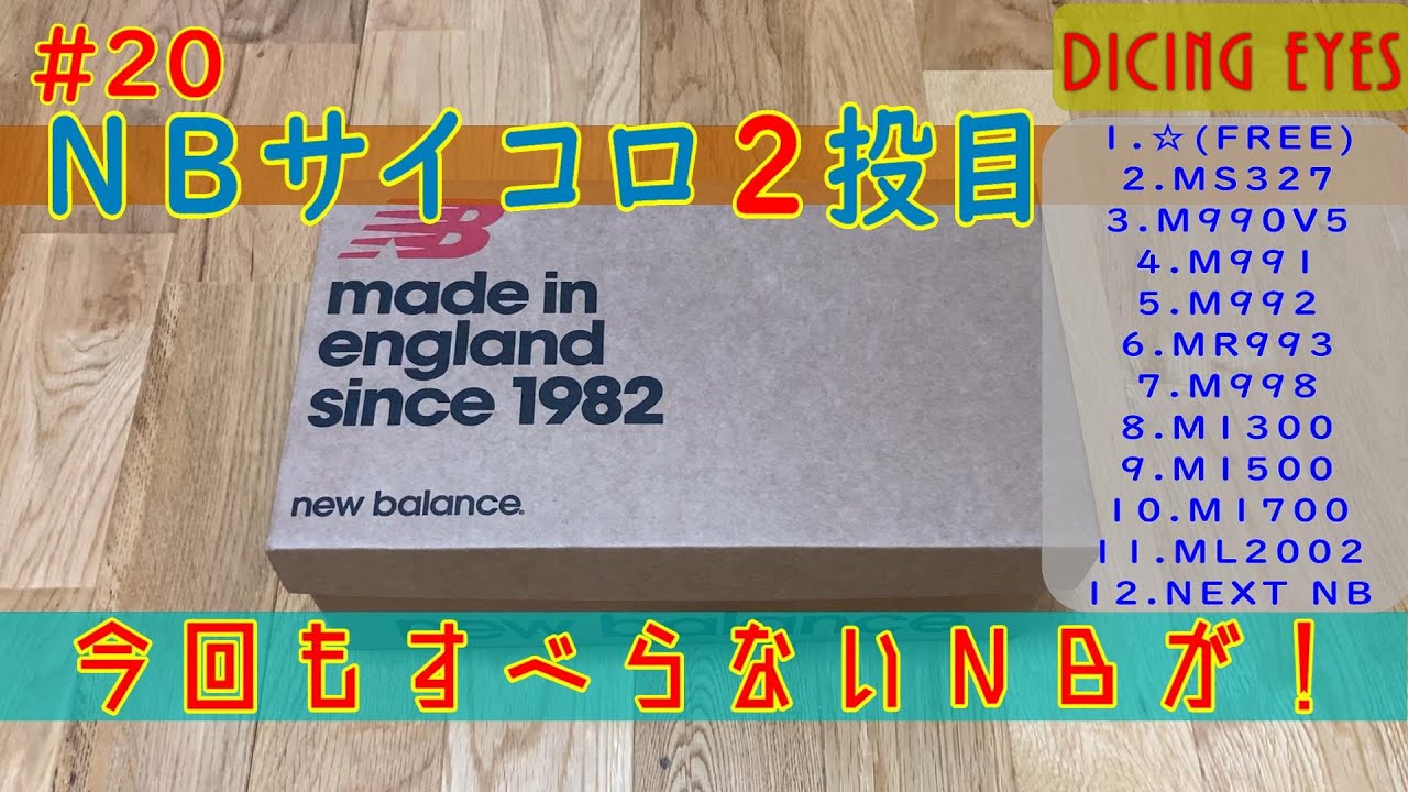#20 NBサイコロ2投目 すべらないNB ニューバランス 12面体 サイコロ ms327 m990 m991 m992 m993 m998 m1300 m1500 m1700 ml2002
