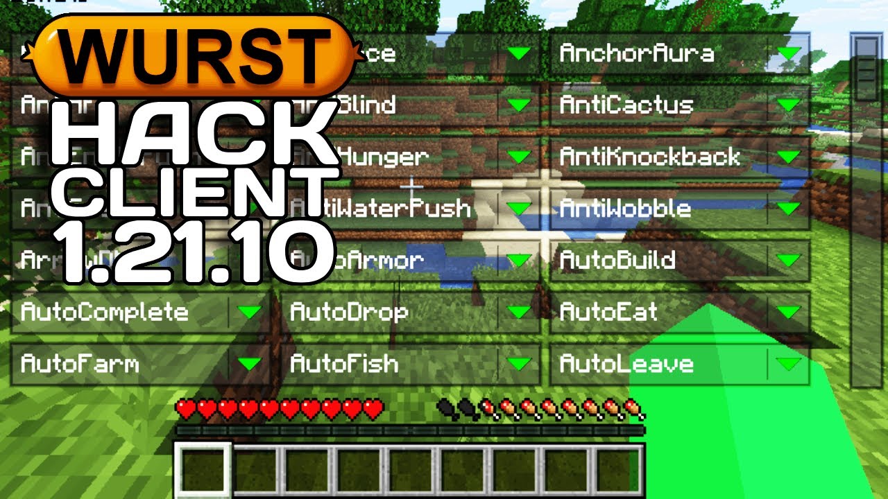 Wurst Hacked Client 1.21.10 | Руководство по загрузке и установке с демонстрацией клиента