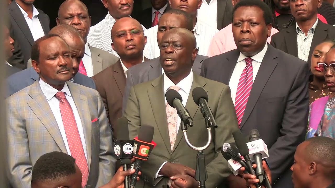Rigathi Gachagua speaking at IEBC  HQ today