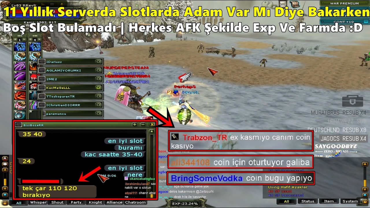 ZeitzquiN - 11 Yıllık Serverda Slotları Gezerken Boş Slot Bulamıyor | Her Yer Dolu ? | Knight Online