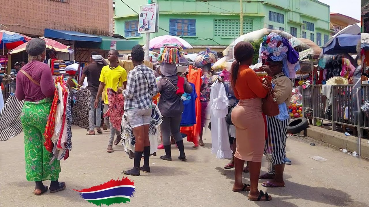 Busy African Street Market Coastal Road The Gambia 🇬🇲