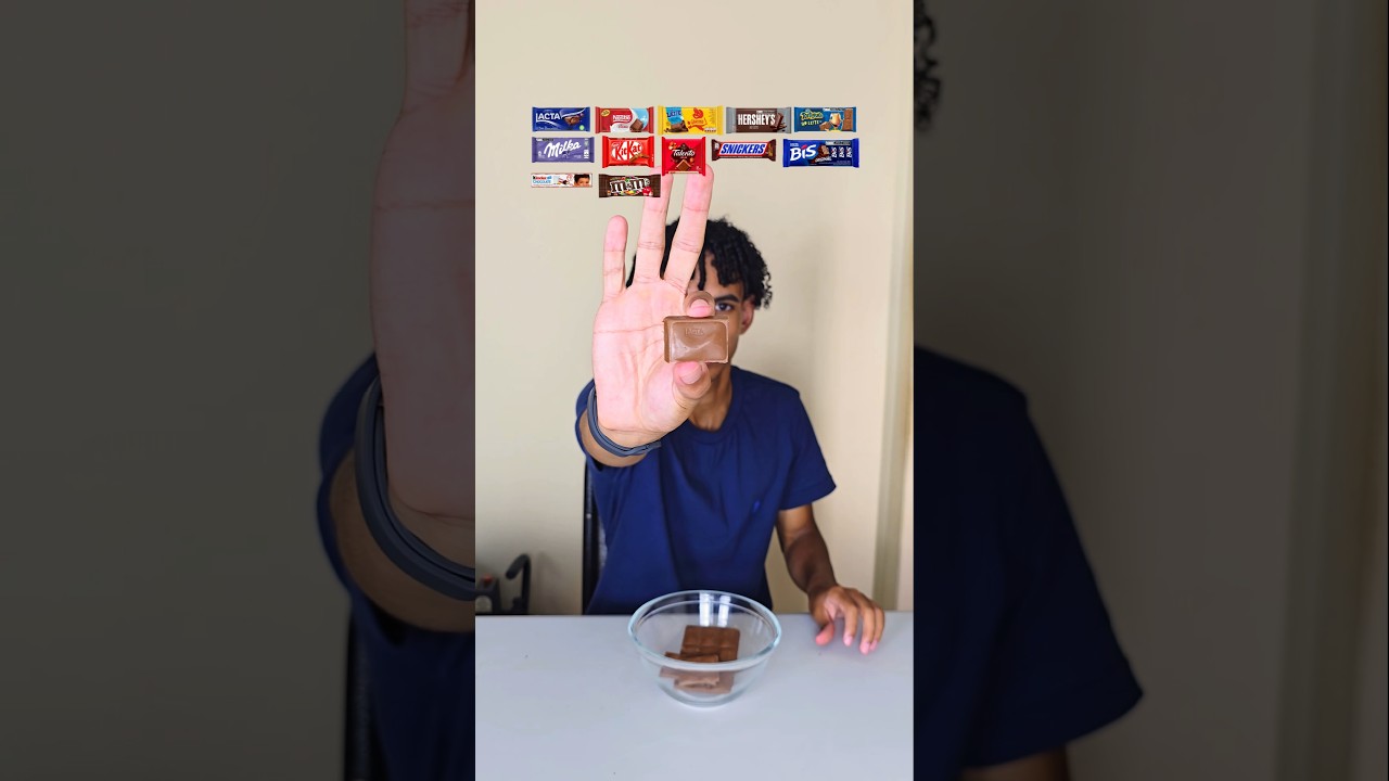 Dando Nota para Chocolates Famosos!!!#lacta #nestle #hersheys #asmr#satisfatorio#kitkat#bis#provando