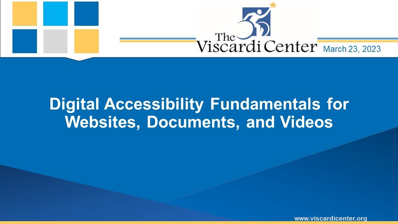 Viscardi - Digital Accessibility Fundamentals​ for Websites, Documents, and Videos​