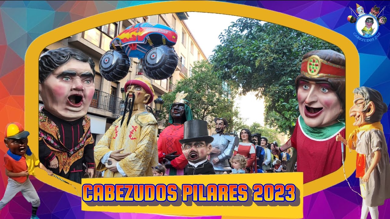 Cabezudos Pilares 2023 - Salida Plaza del Pilar