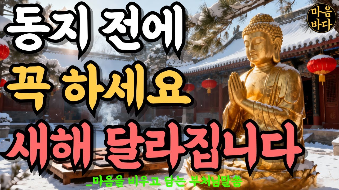 동지에 이것 하면 새해 운이 트입니다 | 부처님 | 108배 | 참회 | 정화 #부처님말씀 #마음공부