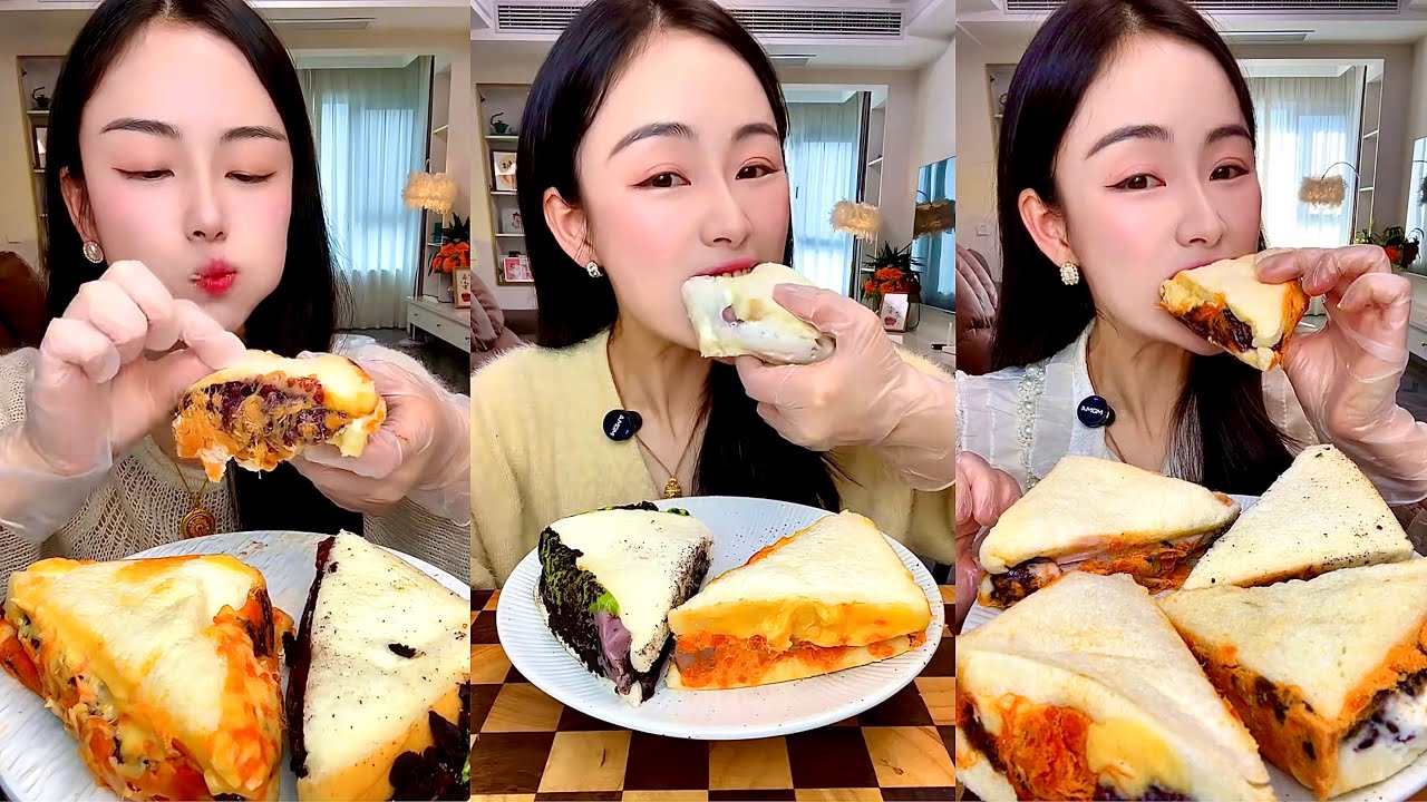 ASMR MUKBANG – Sausage & Egg Sandwich / Toasted Breakfast Sandwich Eating Sounds
