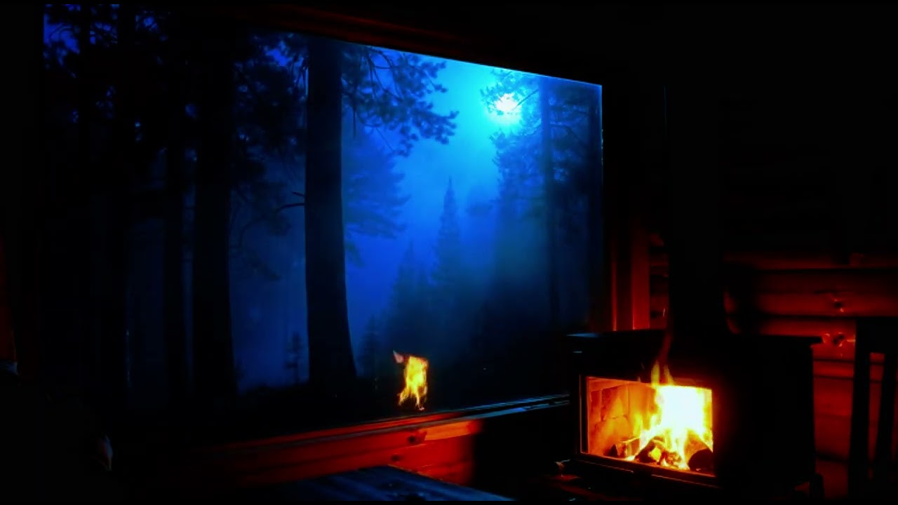 Forest Cabin Serenity | Flickering Fire & Moonlight ASMR for Rest & Recovery