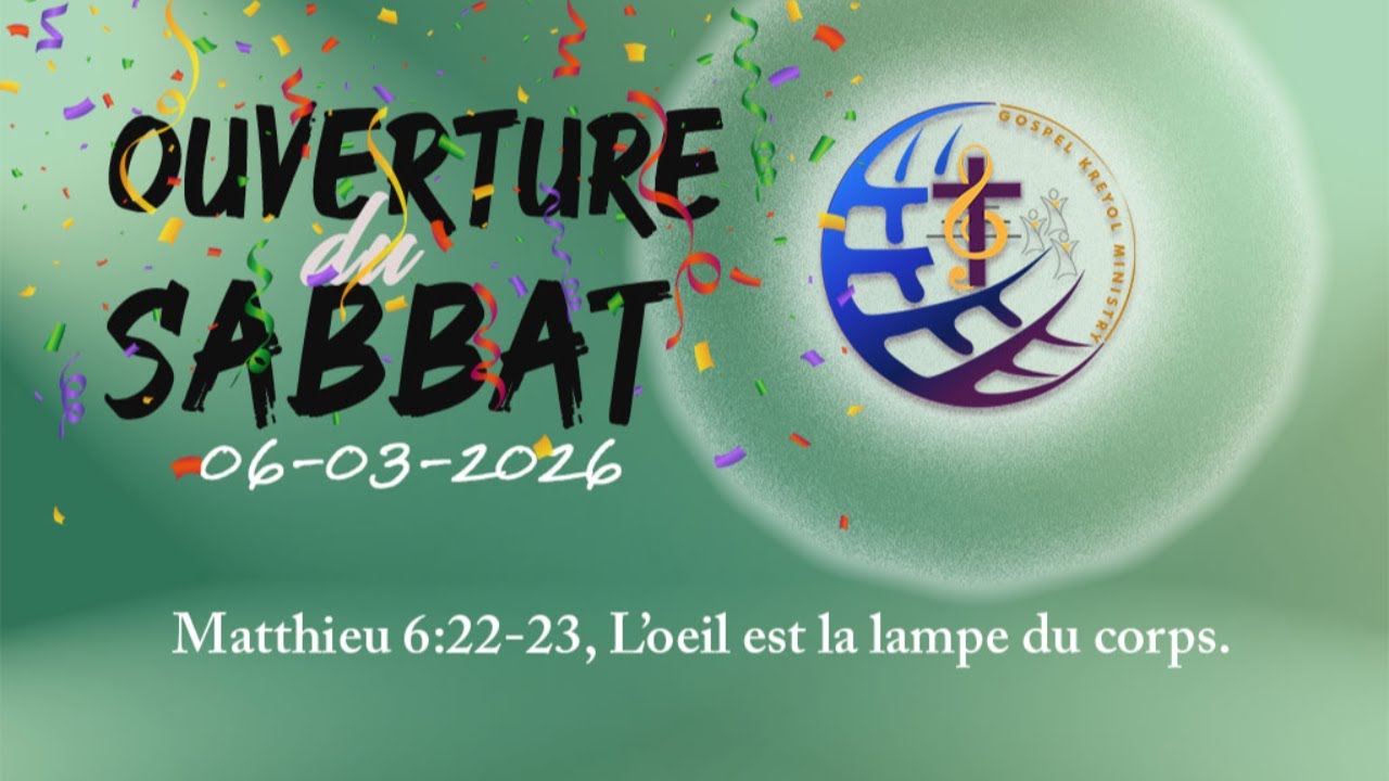 OUVERTURE DU SABBAT | 06-03-26 | Dr G FIGARO | Past S JEROME