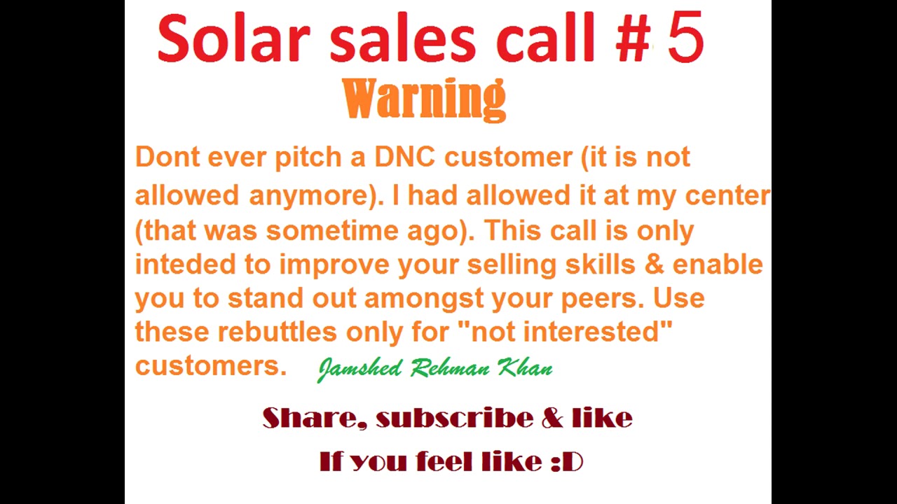 Solar sales call #5  | Solar script | Solar training | Solar system | Perfect solar sales pitch