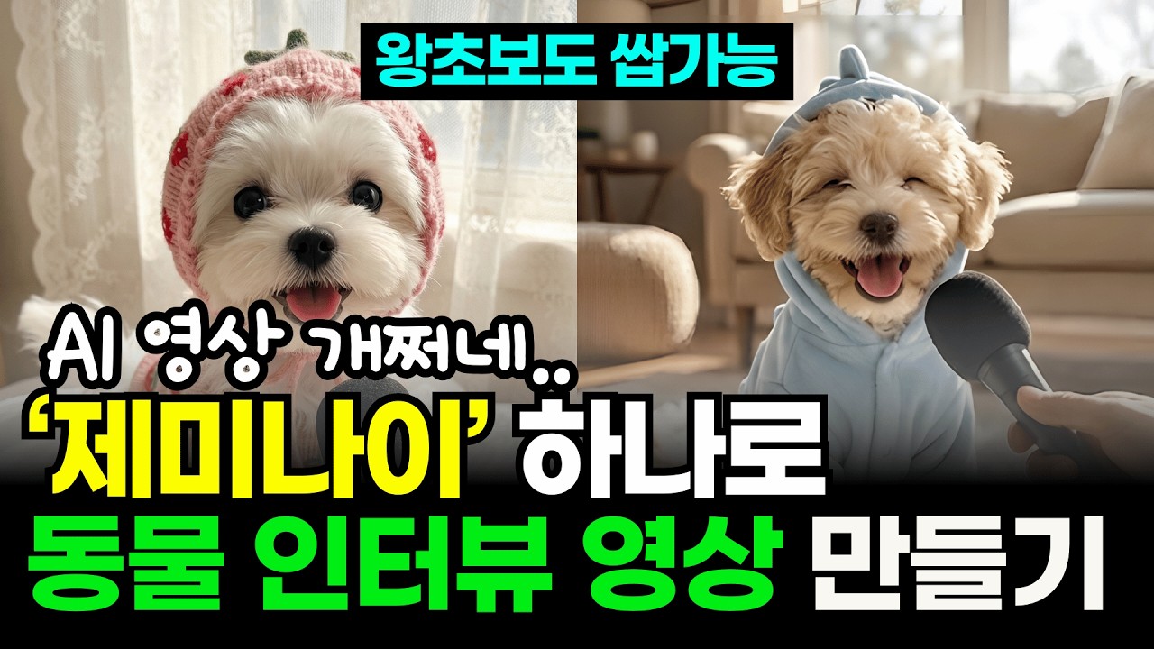 제미나이로 AI 동물 인터뷰 영상 10분만에 만드는 방법 대공개! 캐릭터와 목소리 일관성 높이는 법까지?! #제미나이 #캡컷 #flow
