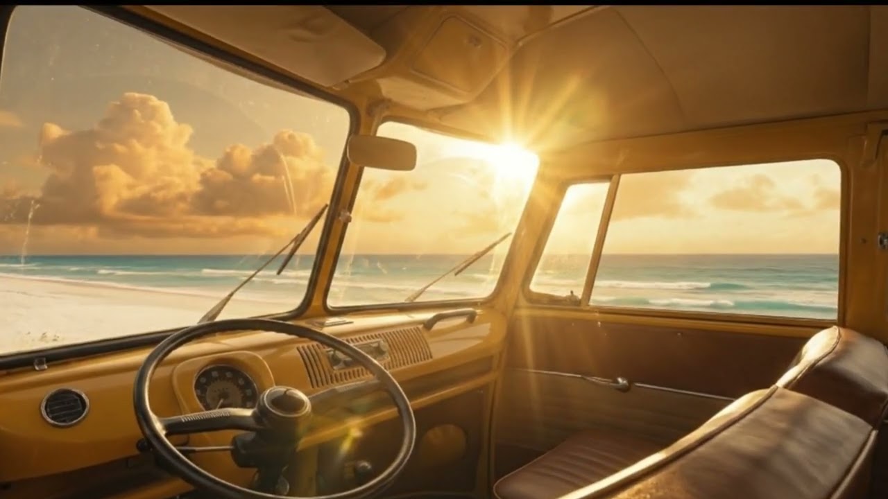 80s Retro Vibe: Golden Hour at the Beach 🌅🚐