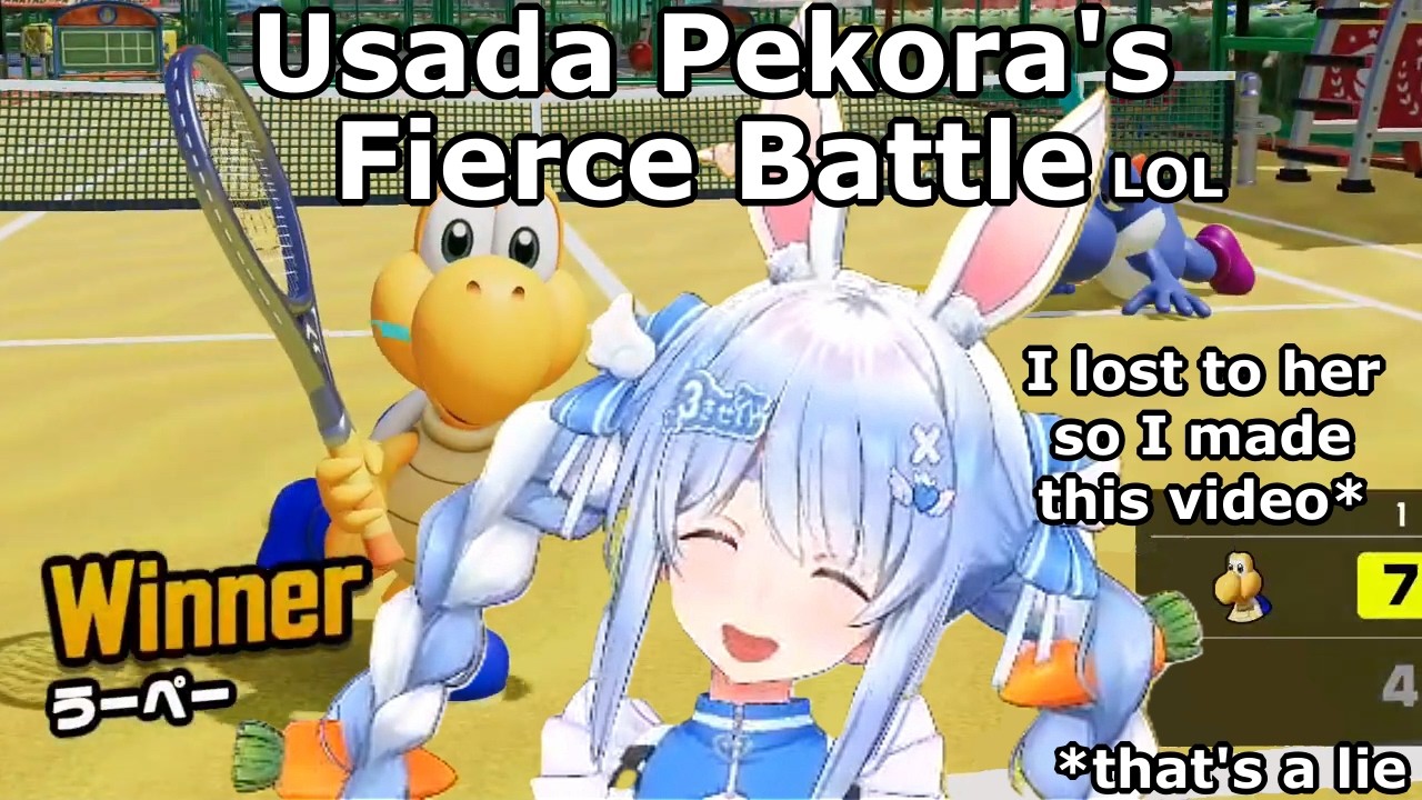 Usada Pekora's Fierce Battle LOL (Mario Tennis Fever)  [Hololive/clip]