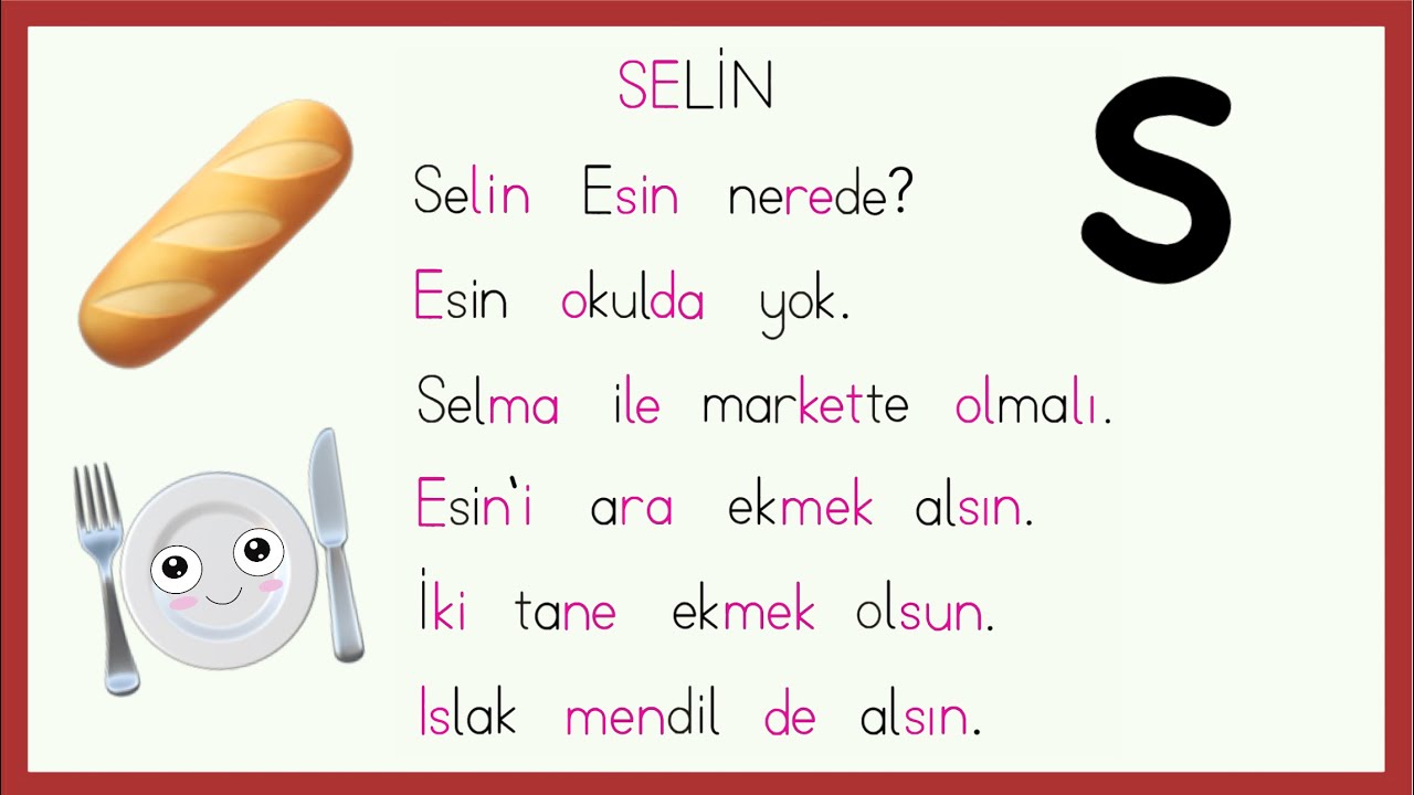 S SESİ OKUMA METNİ - S Sesi Okuma Çalışması