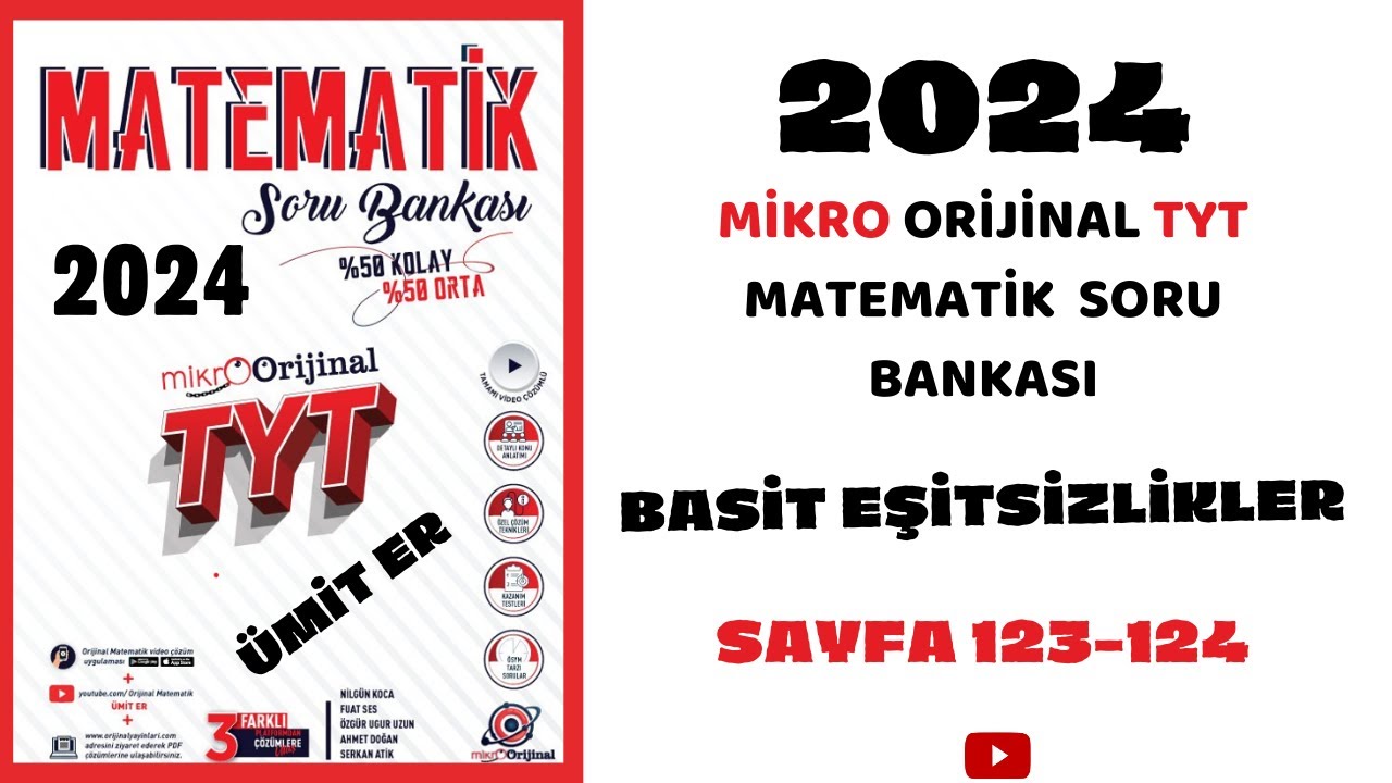 MİKRO TYT SORU BANKASI  |BASİT EŞİTSİZLİKLER|  Syf 123-124 | @umiter55  #yks2024 #kamp