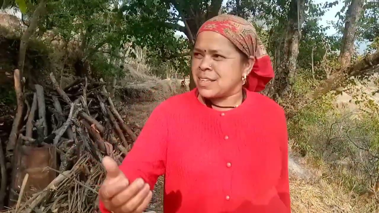 आज  मा  के साथ गया   चारा  लेने 