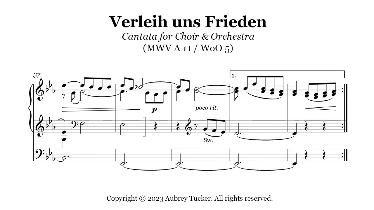Organ: Verleih uns Frieden (Cantata for Choir & Orchestra, MWV A 11 / WoO 5) - Felix Mendelssohn