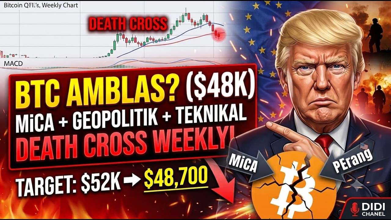 KIAMAT KRIPTO?! 🚨UU MiCA & Geopolitik |Seret Bitcoin ke $52,770! [Analisis Weekly]