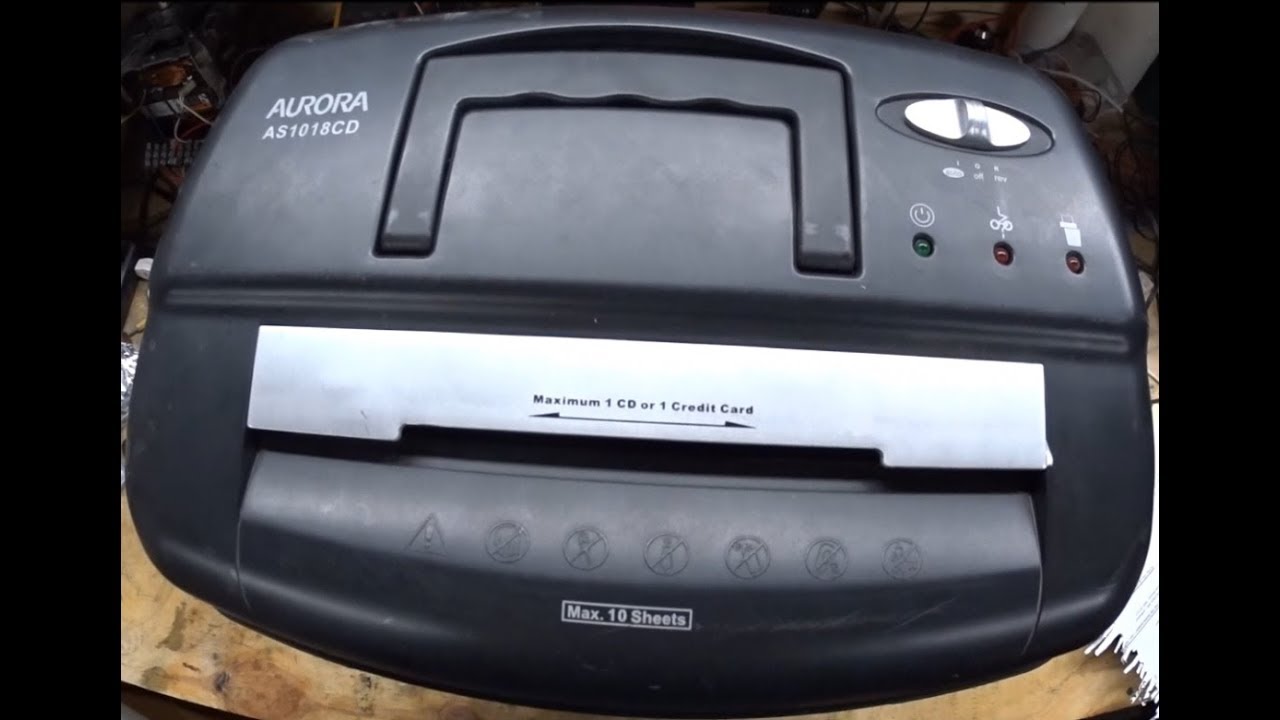 Aurora AS1018CD Shredder Repair - WON'T FEED PAPER!  WON'T STOP RUNNING!
