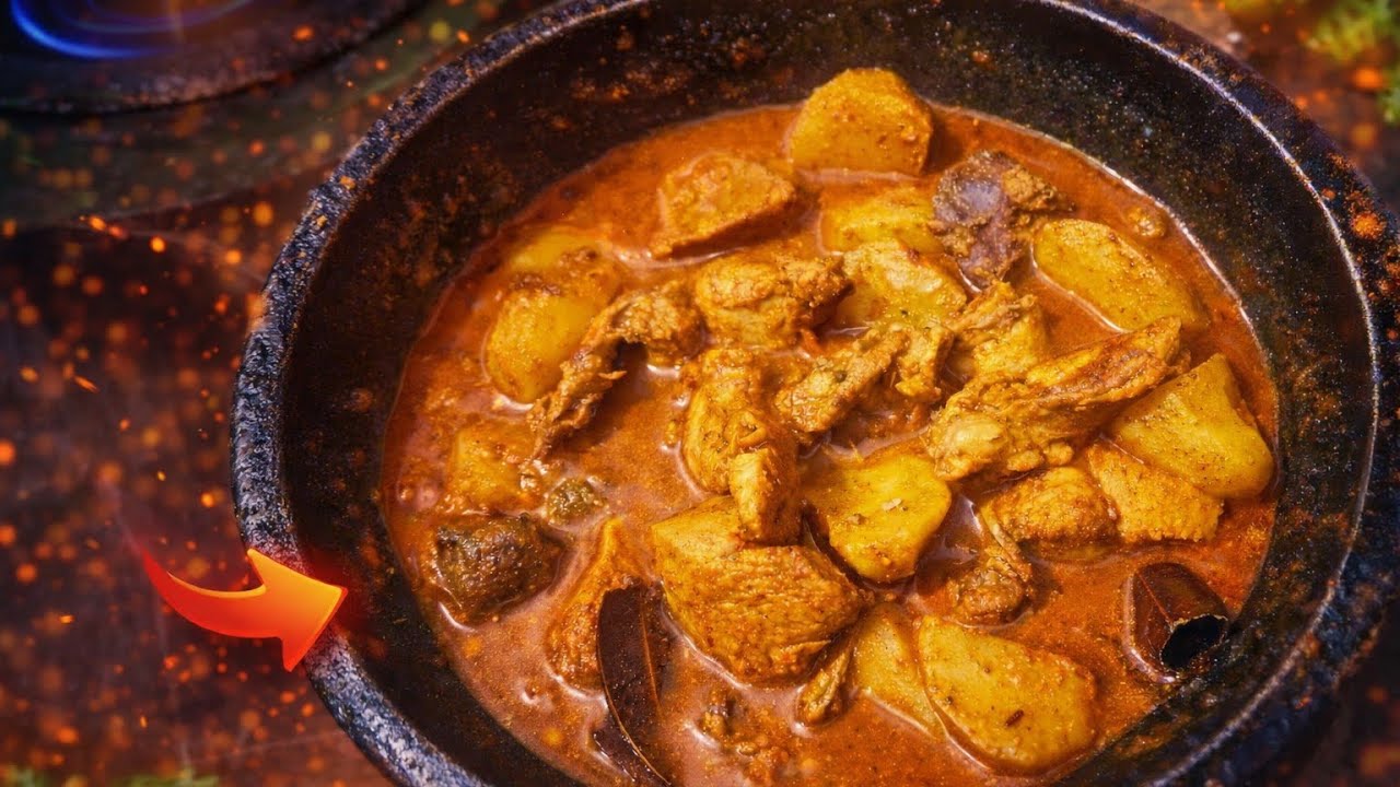 আলু দিয়ে মুরগির মাংস রান্না করলাম। 